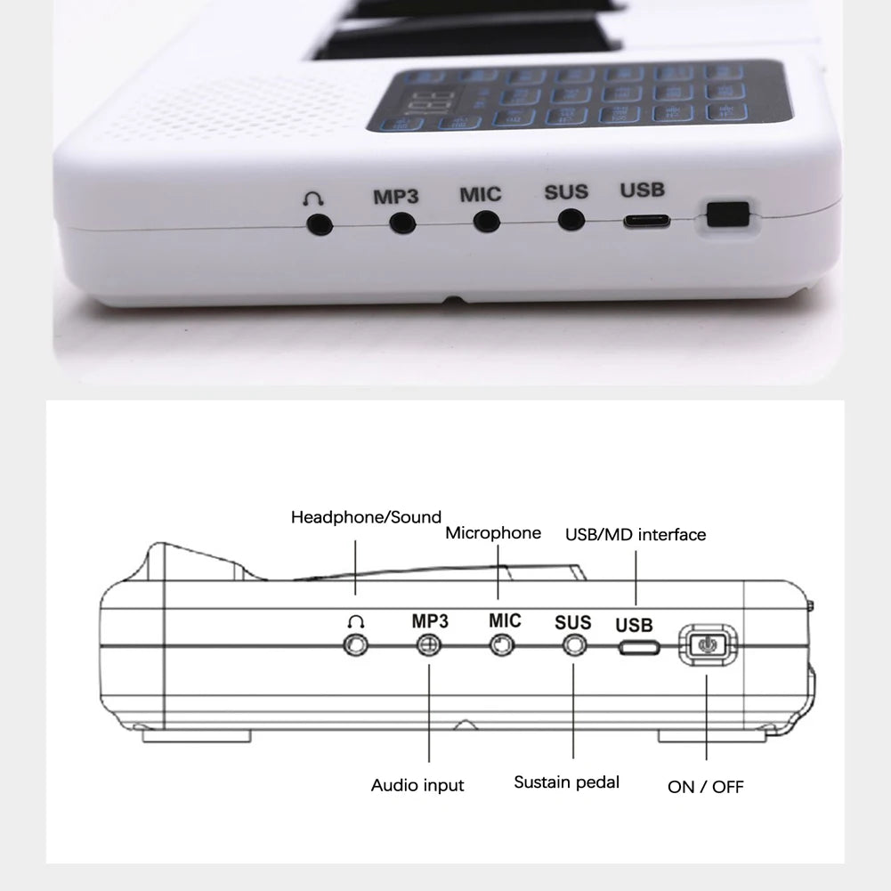 88 Keys Foldable Piano Digital Multifunctional Electronic Keyboard