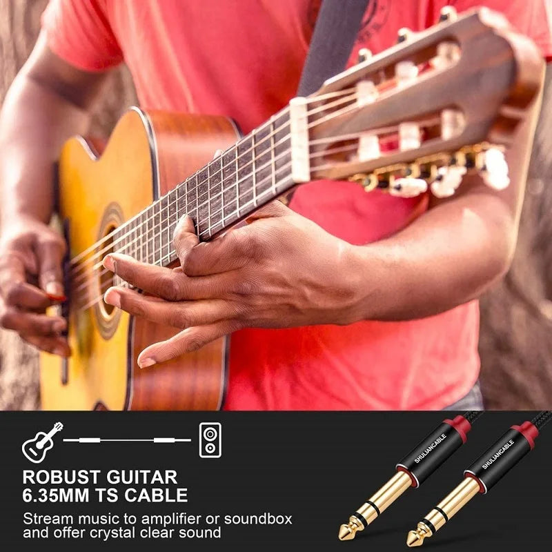 Lungfish Guitar Instrument Cable, 6.35Mm Trs Stereo Audio Male To