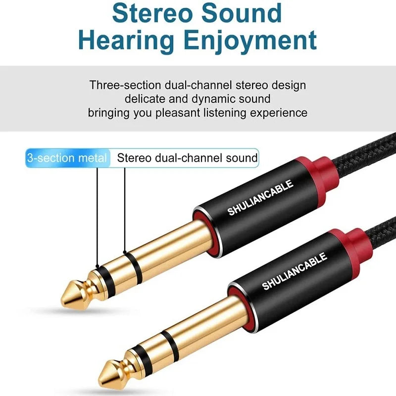 Lungfish Guitar Instrument Cable, 6.35Mm Trs Stereo Audio Male To