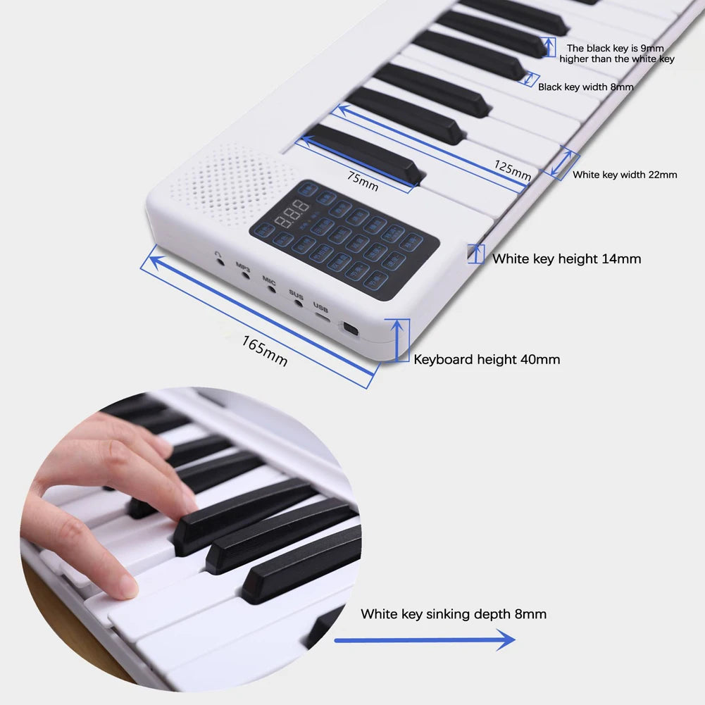 88 Keys Foldable Piano Digital Multifunctional Electronic Keyboard