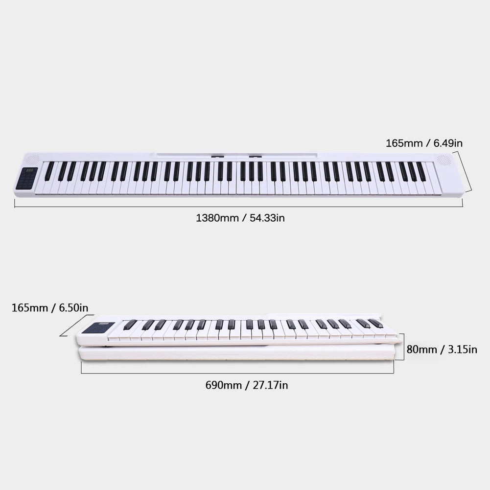 88 Keys Foldable Piano Digital Multifunctional Electronic Keyboard