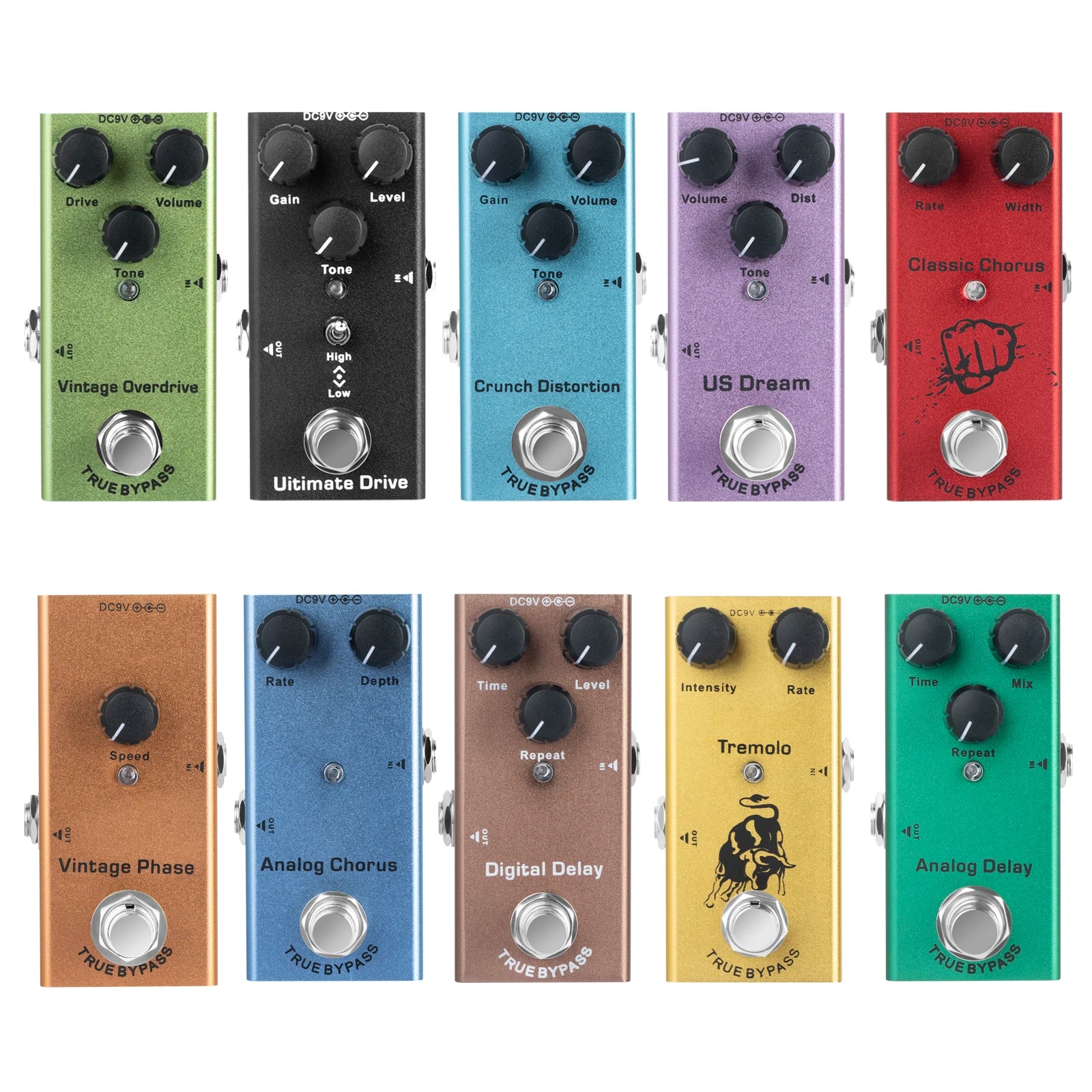 Electric Guitar Effect Pedal Overdrive / Distortion Crunch Us Dream