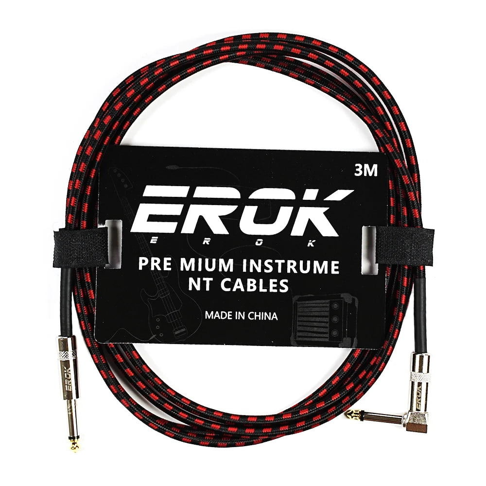 Erok 1.5/3/6/10M Guitar Audio Cables Anti-Noise Line 6.35Mm Male To