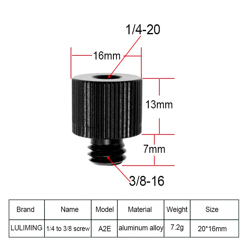 1/4 to 3/8 Camera Conversion Screw