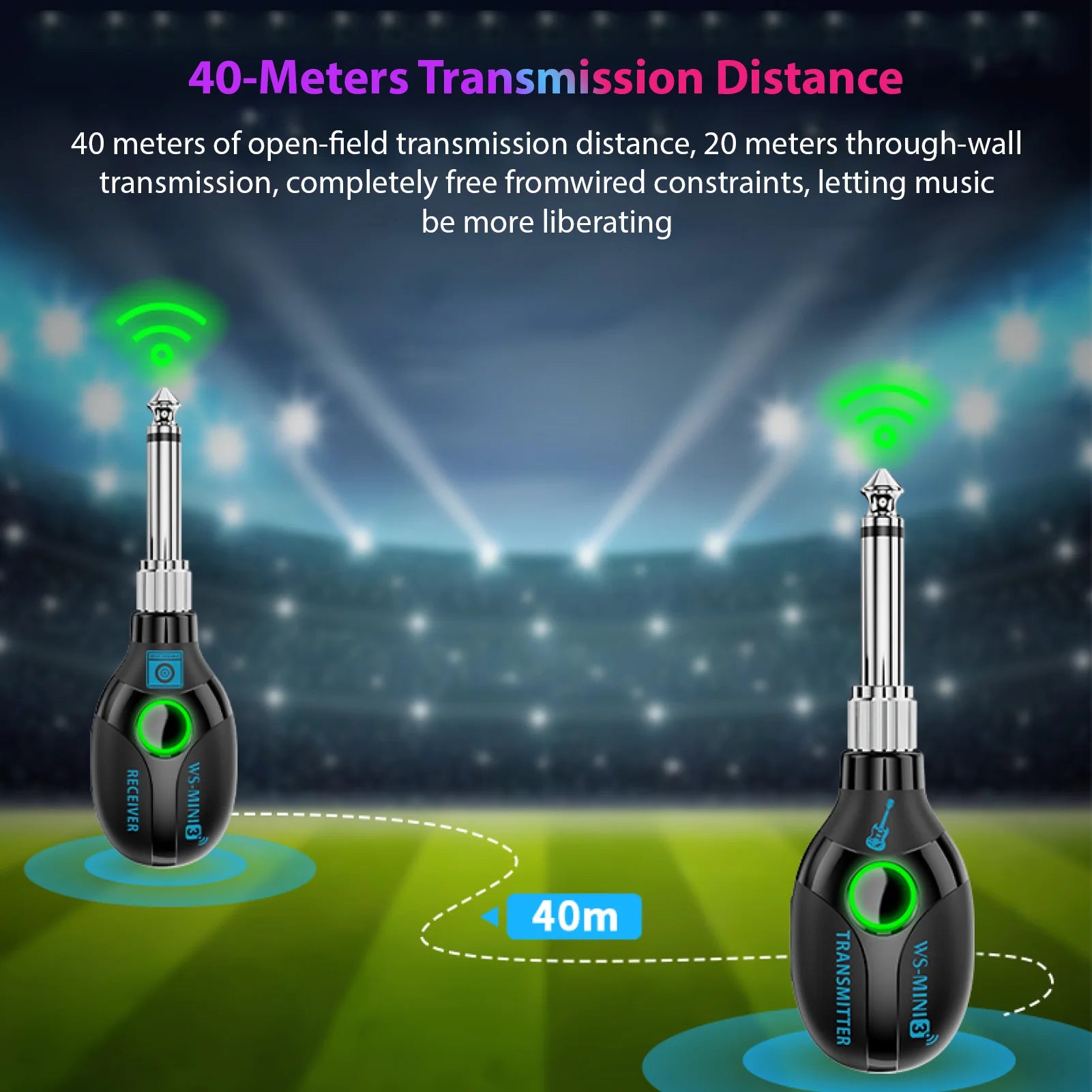 2.4G Wireless Guitar System Transmitter Receiver Set