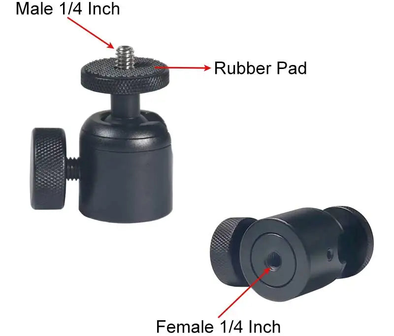 Metal Tripod Ballheads Mount Adapter 1/4 Mini Tripe