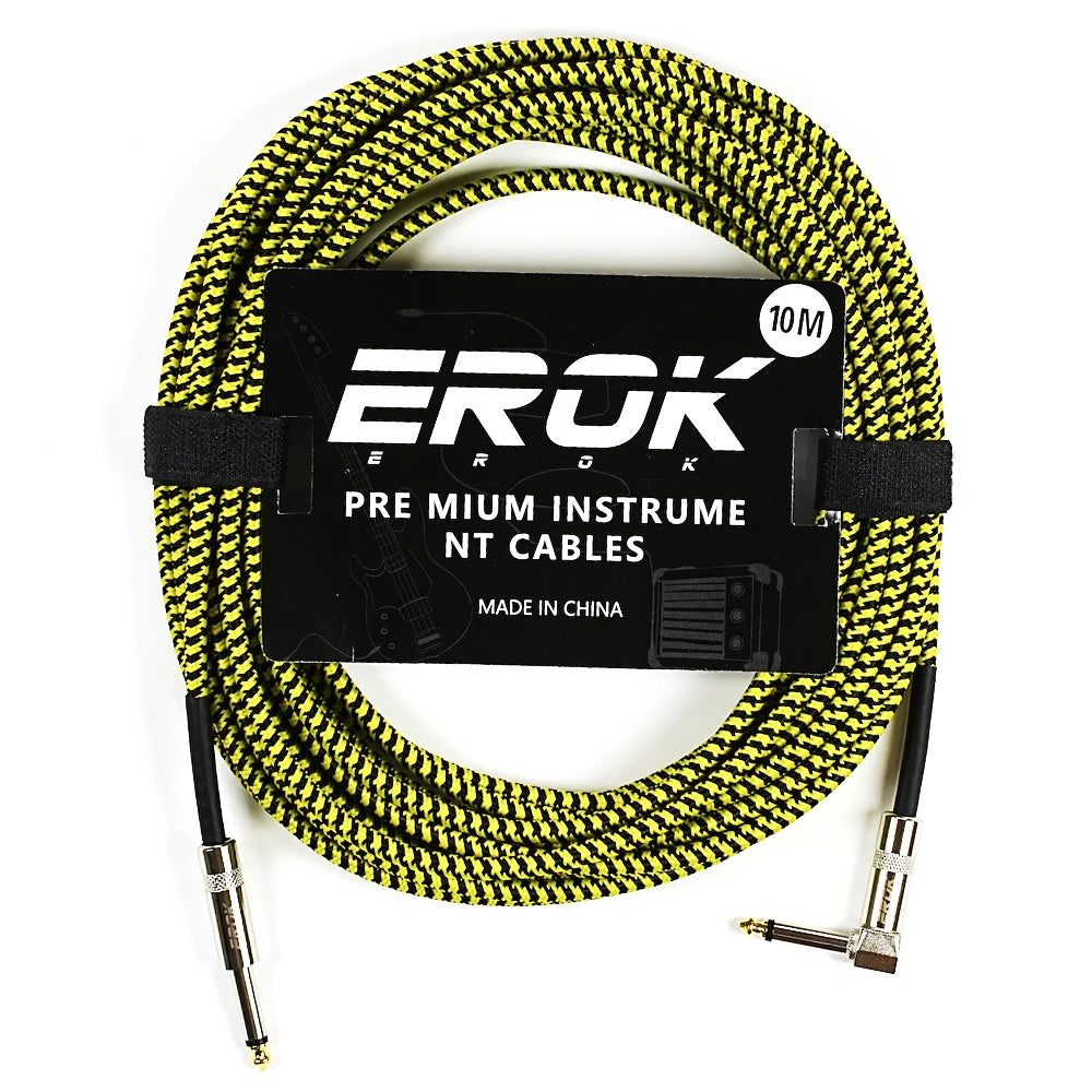 Erok 1.5/3/6/10M Guitar Audio Cables Anti-Noise Line 6.35Mm Male To
