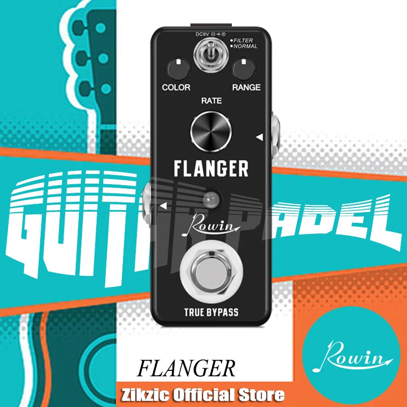 Rowin Classic Flanger Guitar Pedal, Vintage Analog Effect Electric