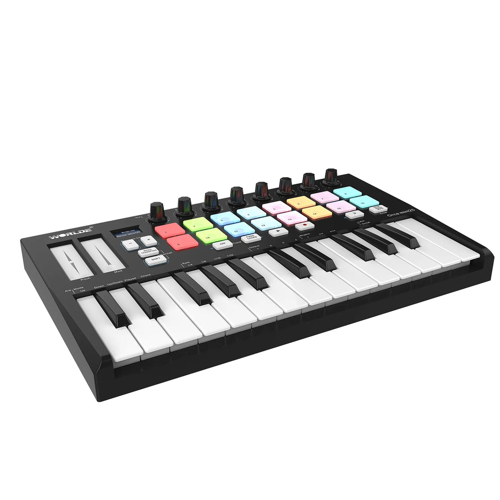 Worlde Panda Mini 25-Key Usb Midi Keyboard Controller Piano & 8 Rgb