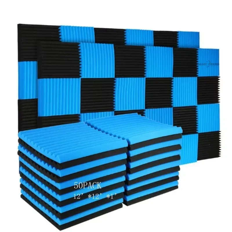 50Pcs 30X30X2.5Cm Studio Acoustic Foam Soundproofing Panel Wedge