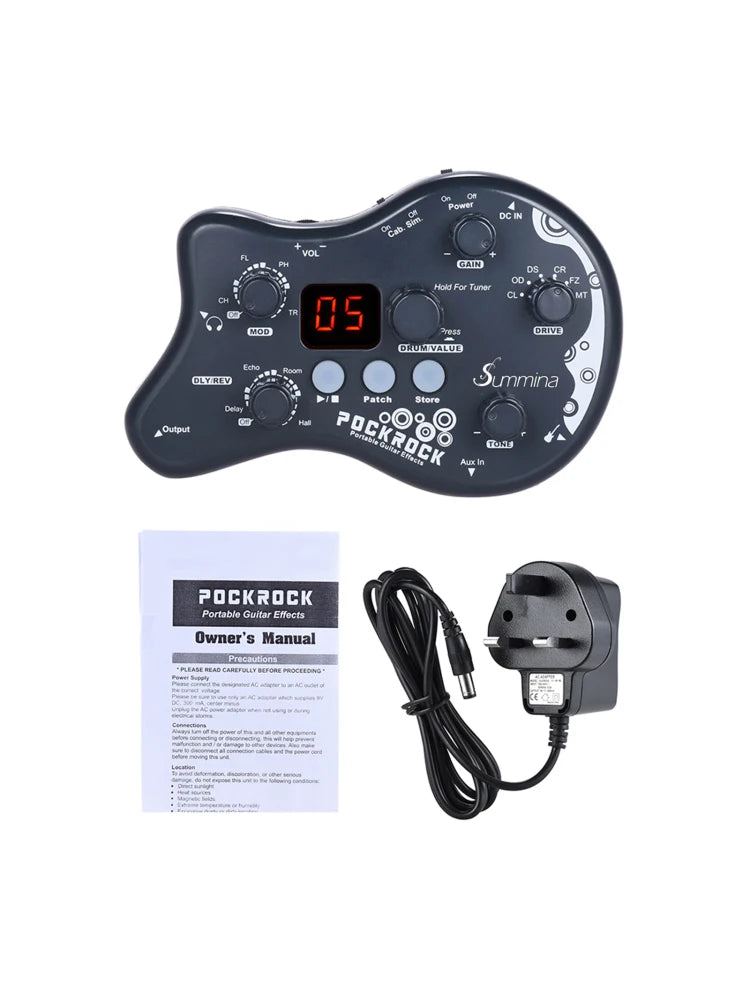 Summina Pockrock Guitar Multi-Effects Processor Effect Pedal 15 Types