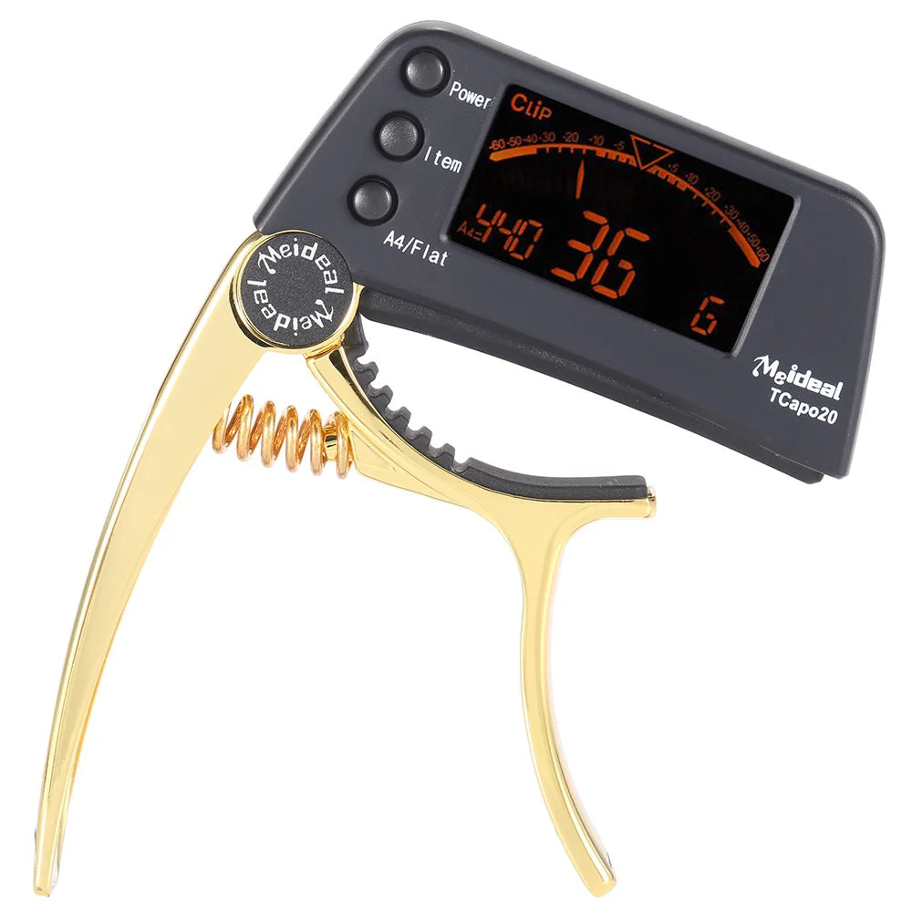 Tcapo20 Multifunctional Aluminum Alloy 2-In-1 Guitar Capo Tuner