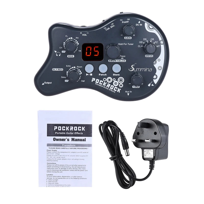 Summina Pockrock Guitar Multi-Effects Processor Effect Pedal 15 Types