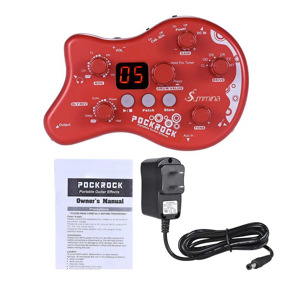 Summina Pockrock Guitar Multi-Effects Processor Effect Pedal 15 Types