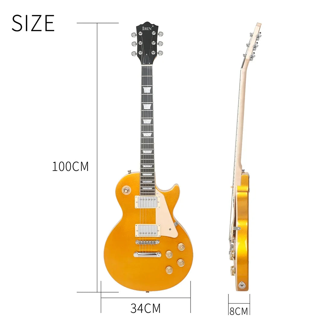 IRIN LP Electric Guitar 6 String 22 Frets Stylish Electric Guitar Kit 39in Full-Size Beginner Starter with Electric Guitar Bag