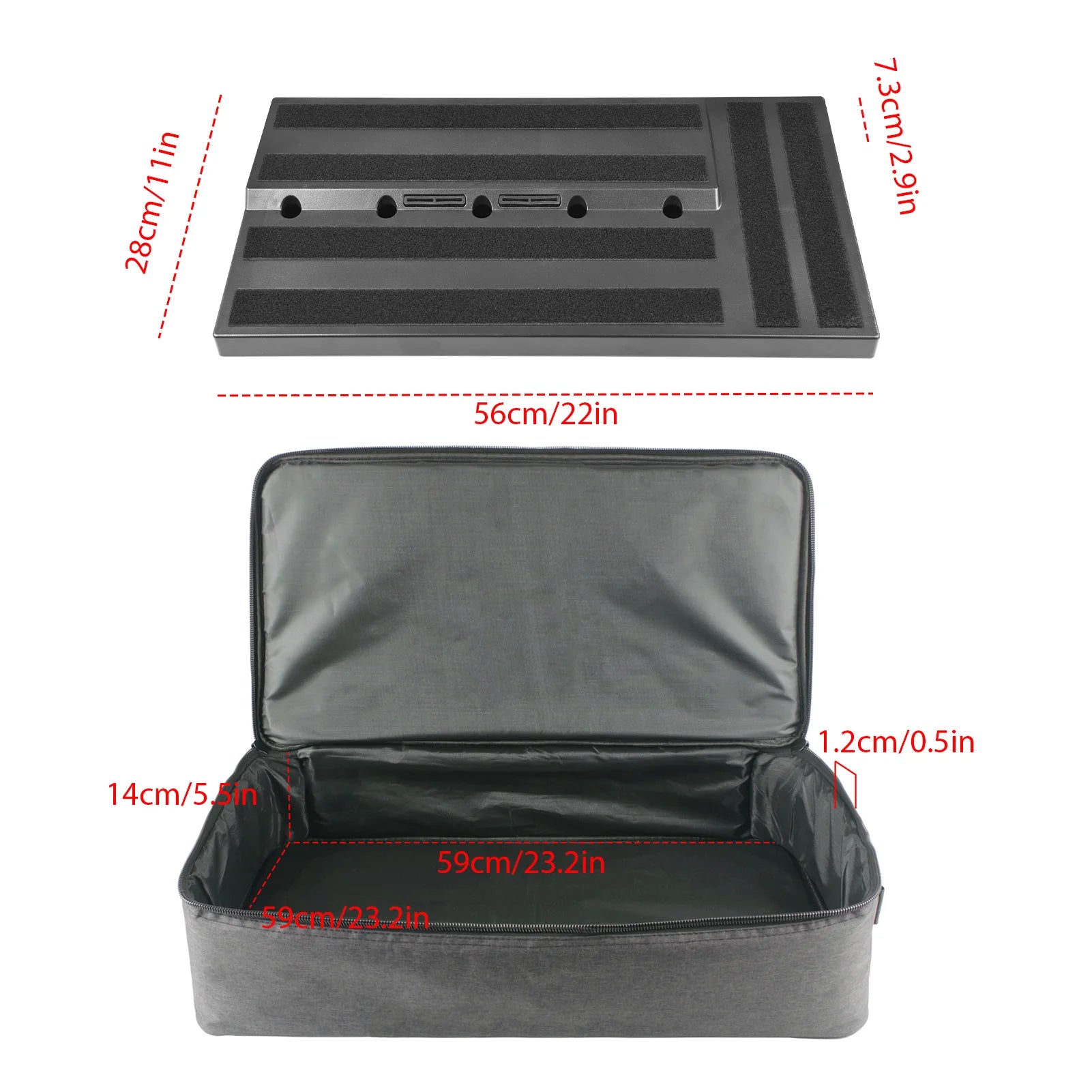 Rockhouse Guitar Pedal Board Dual-Sided Step Design