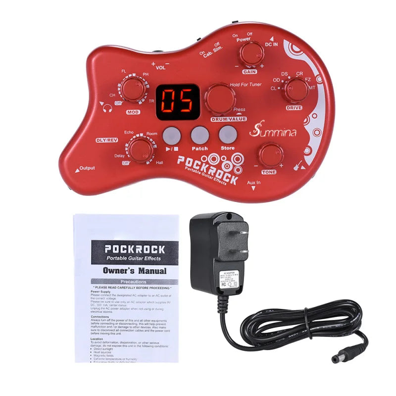Summina Pockrock Guitar Multi-Effects Processor Effect Pedal 15 Types
