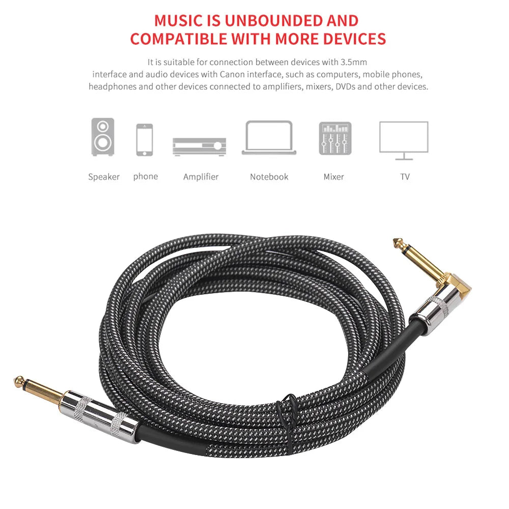 3 Meters/ 10 Feet Musical Instrument Audio Guitar Cable Cord 1/4 Inch