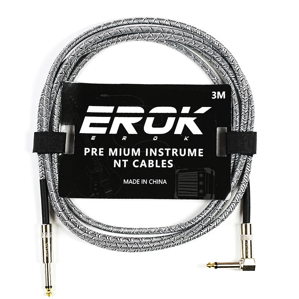 Erok 1.5/3/6/10M Guitar Audio Cables Anti-Noise Line 6.35Mm Male To