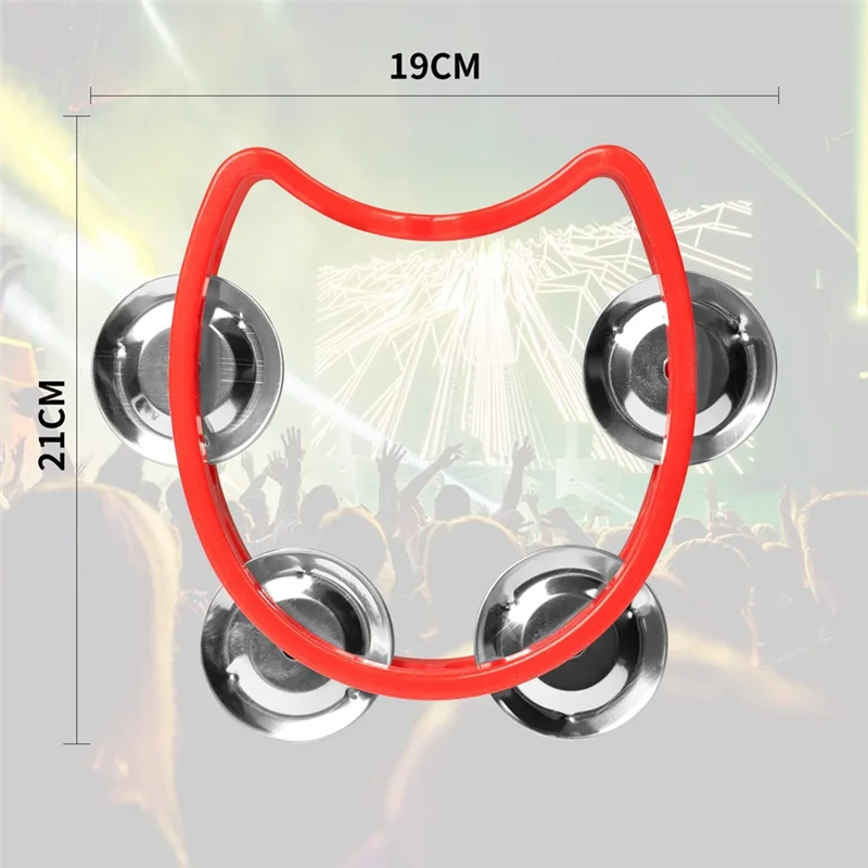 20 Pcs Plastic Tambourine Musical Instruments, Mini Handheld