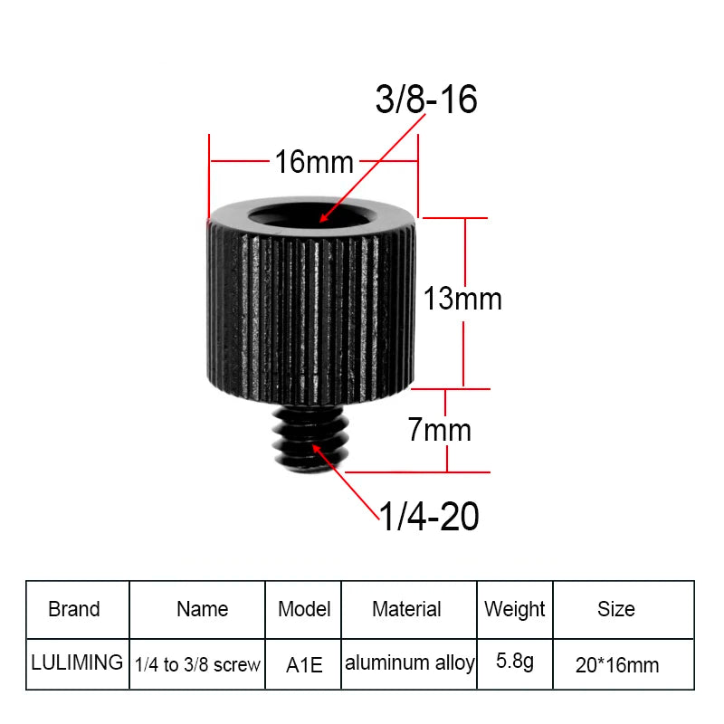 1/4 to 3/8 Camera Conversion Screw Microphone 5/8-27 to 1/4 3/8 Adapter Screw Ballhead Tripod Photography Camera Accessories