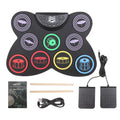 Digital Electronic Drum Compact Size Usb Foldable Silicon Drums Set 9