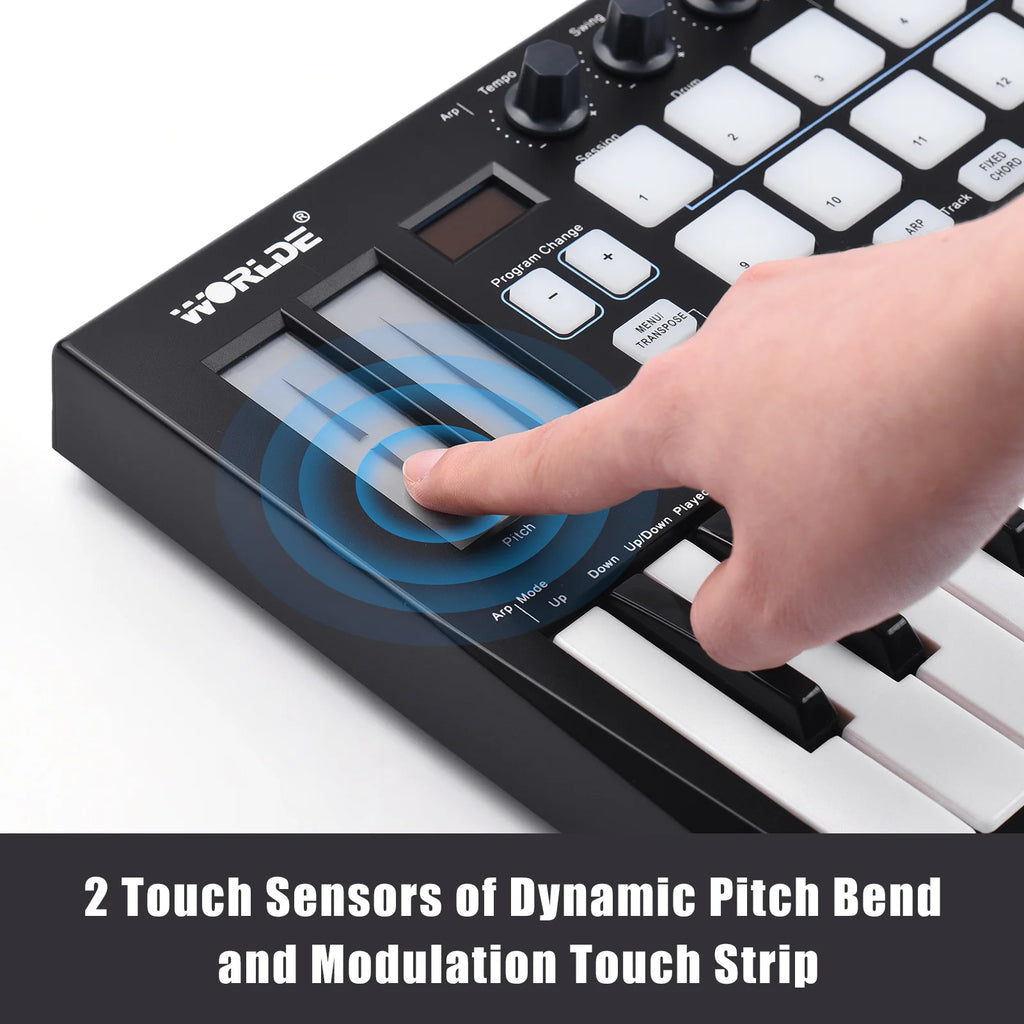 Worlde Panda Mini 25-Key Usb Midi Keyboard Controller Piano & 8 Rgb