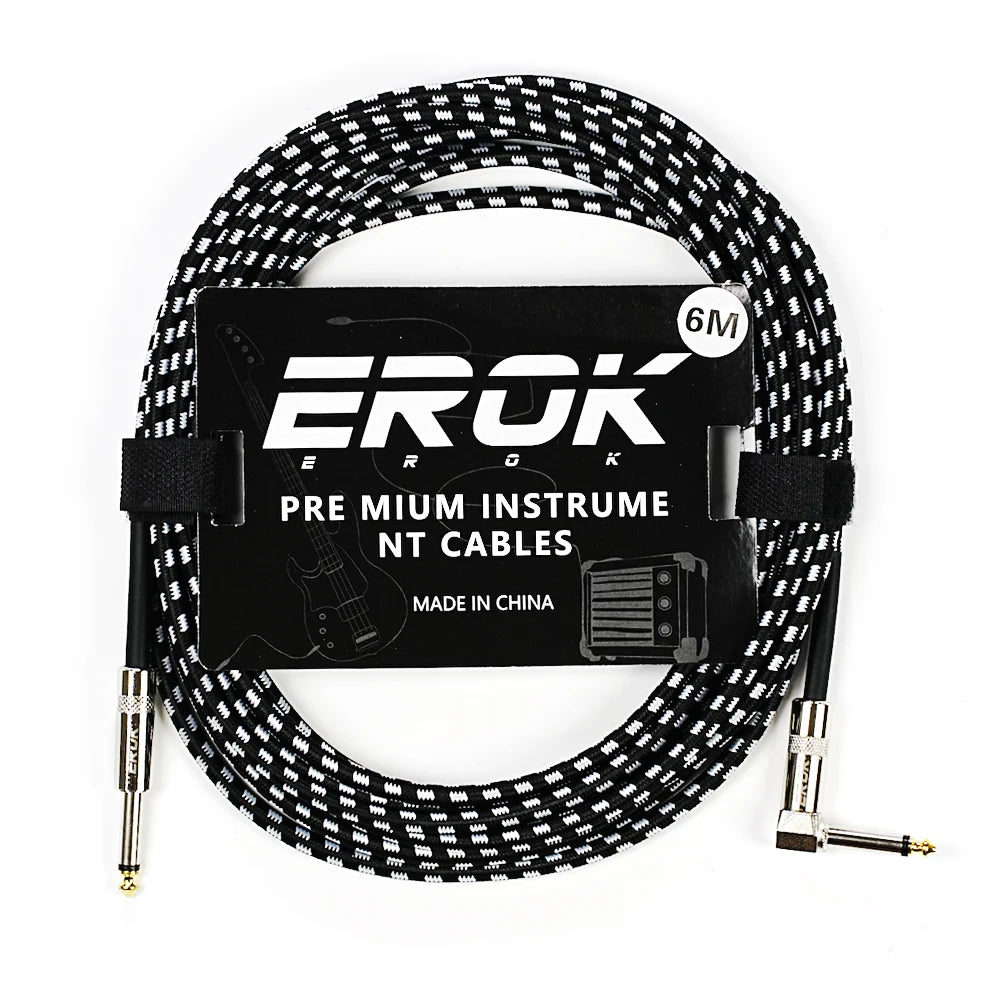 Erok 1.5/3/6/10M Guitar Audio Cables Anti-Noise Line 6.35Mm Male To