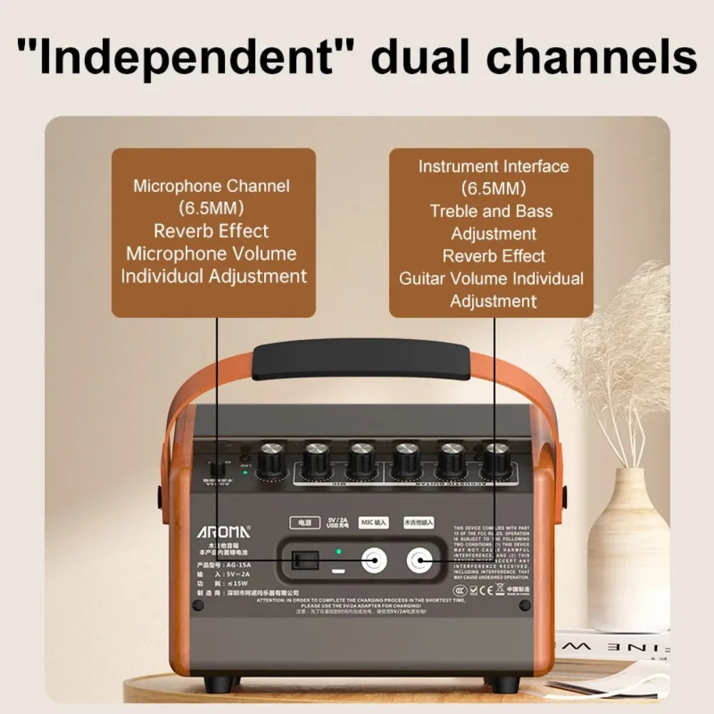 Acoustic Guitar Amplifier,Bluetooth Speaker Rechargeable Amp