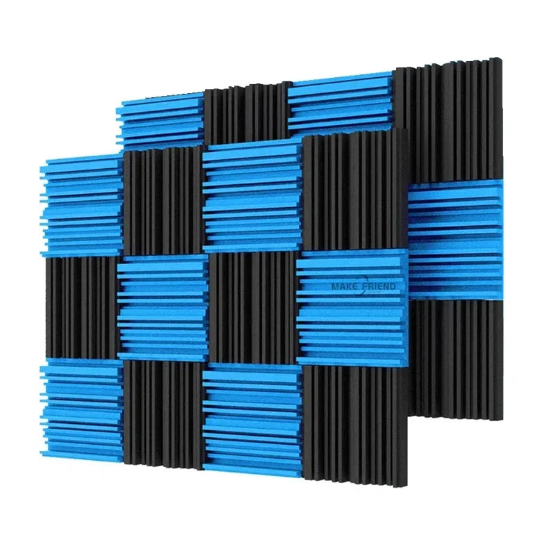 24Pcs 25x25x5cm Studio Acoustic Foam Sound Absorbing Noise Insulation Foam Sound Proofing Treatment Panels 12Black 12Grey