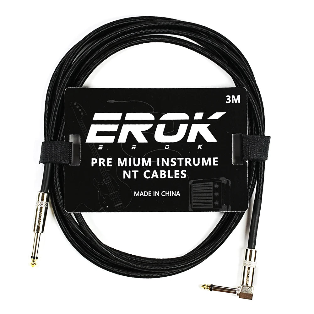 Erok 1.5/3/6/10M Guitar Audio Cables Anti-Noise Line 6.35Mm Male To