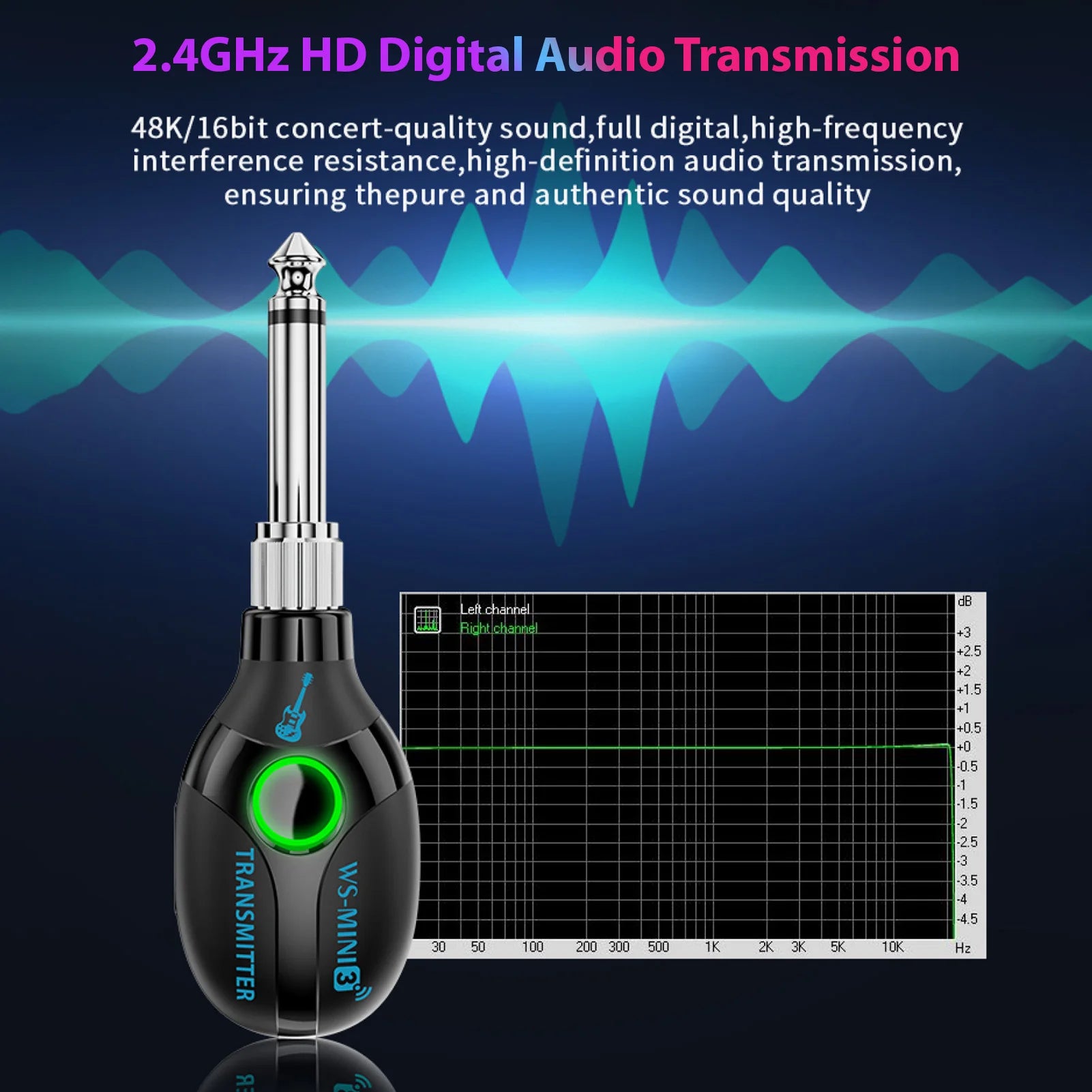 2.4G Wireless Guitar System Transmitter Receiver Set