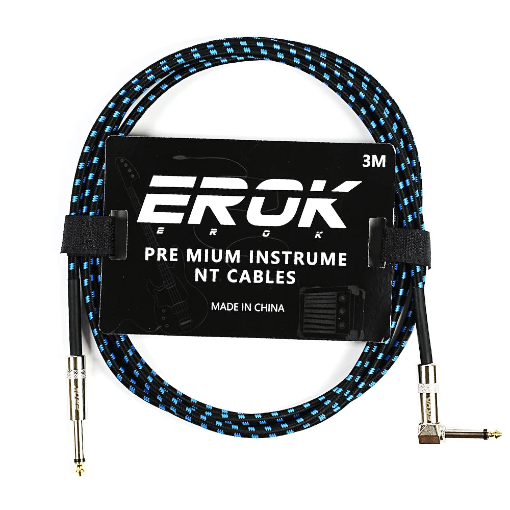 Erok 1.5/3/6/10M Guitar Audio Cables Anti-Noise Line 6.35Mm Male To