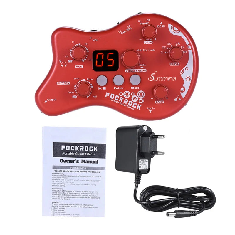 Summina Pockrock Guitar Multi-Effects Processor Effect Pedal 15 Types