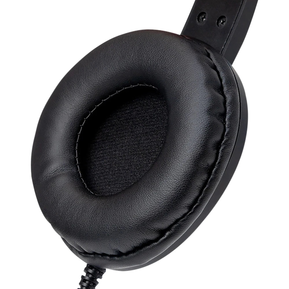 3.5mm USB Headset Call Center Headphones with Microphone Noise Cancelling Over Gaming Over-Ear Headsets for Computer PC Laptop