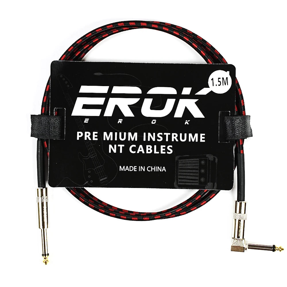 Erok 1.5/3/6/10M Guitar Audio Cables Anti-Noise Line 6.35Mm Male To
