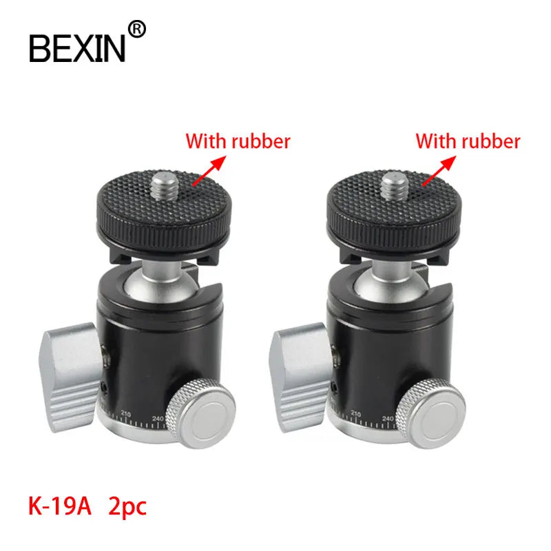 BEXIN K19 Mini Cold Shoe Ball Head Dual Use 1/4 Screw Cold Shoe Aluminum Alloy for Camera Phone Speedlite Tripod Selfie Stick