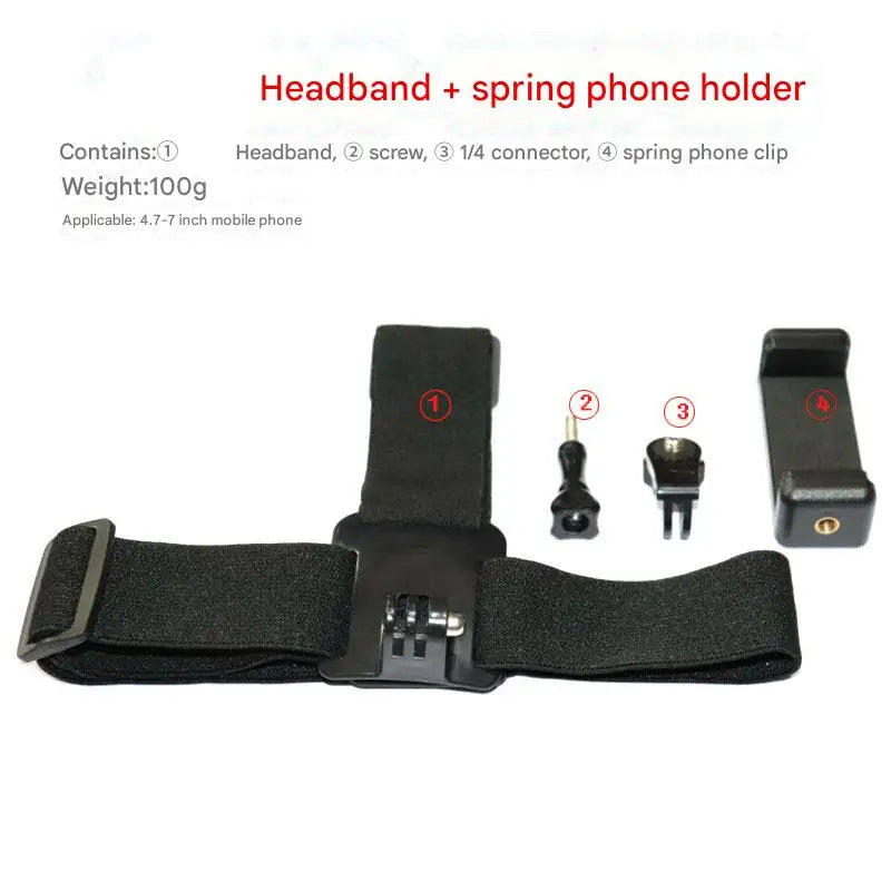 Adjustable head-mounted mobile phone camera fixed bracket first-person perspective shooting live broadcast headband bracket