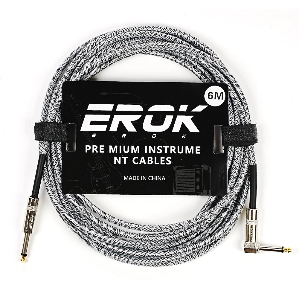 Erok 1.5/3/6/10M Guitar Audio Cables Anti-Noise Line 6.35Mm Male To
