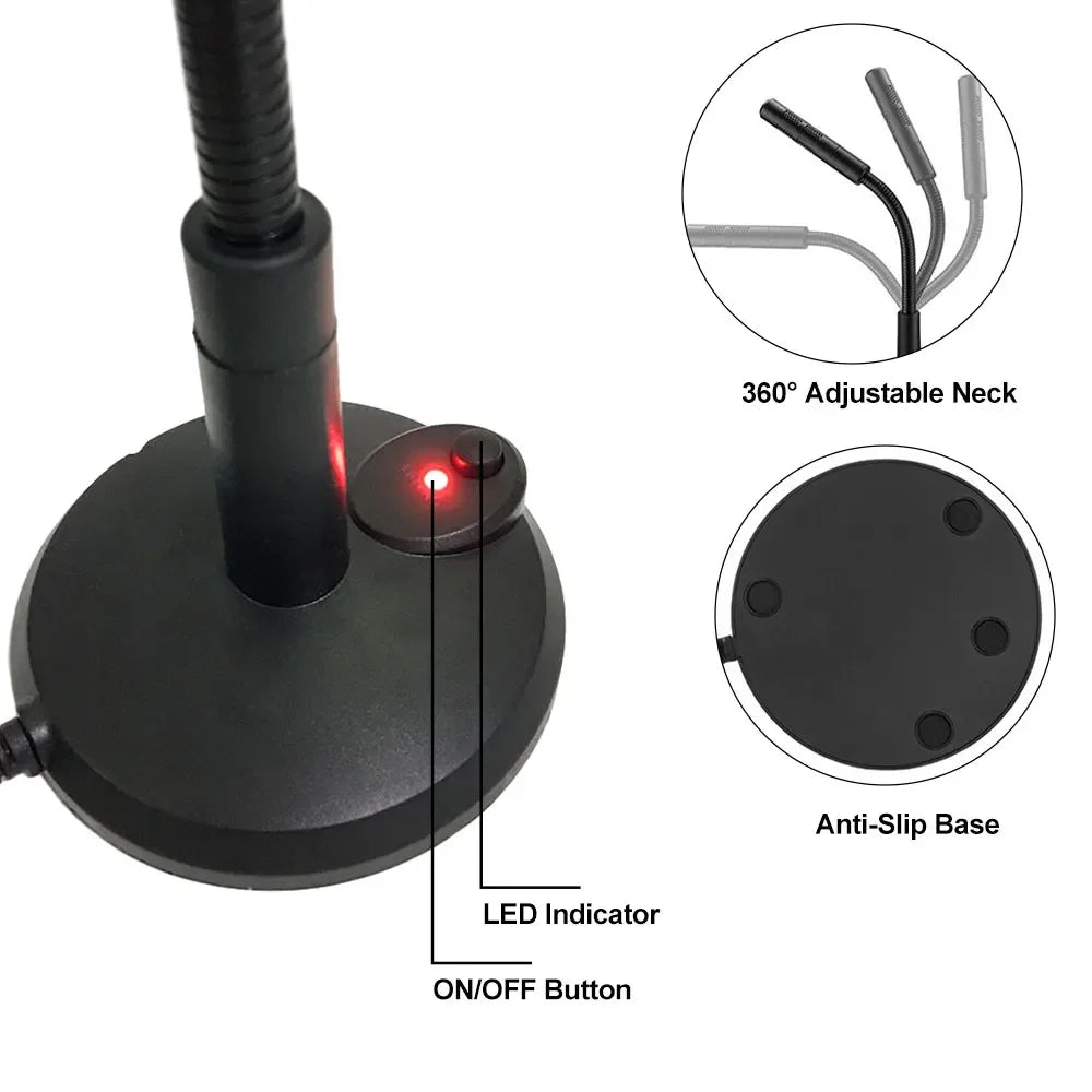 USB Computer Microphone Noise-Cancelling Recording Desktop Mic