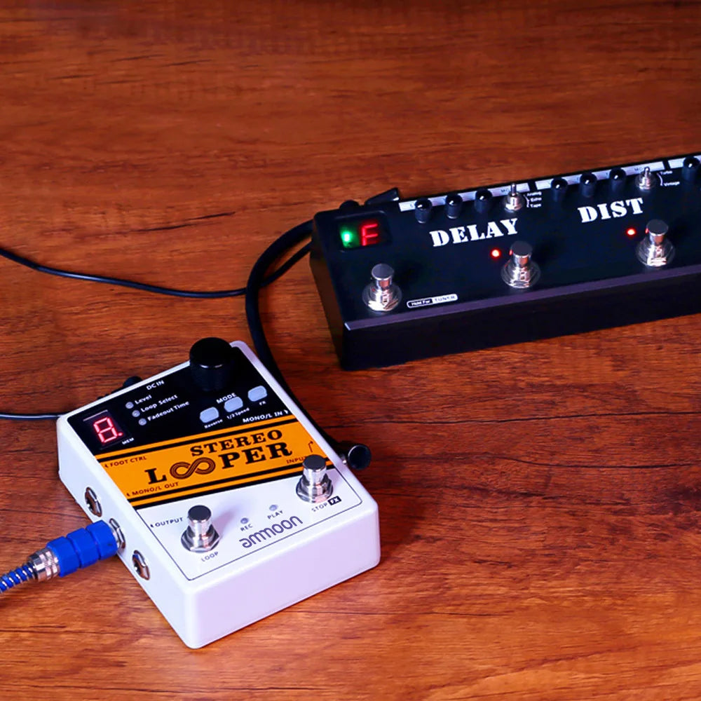 Ammoon Stereo Looper Loop Record Guitar Effect Pedal 10 Independent