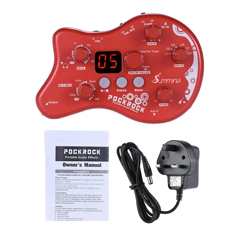 Summina Pockrock Guitar Multi-Effects Processor Effect Pedal 15 Types