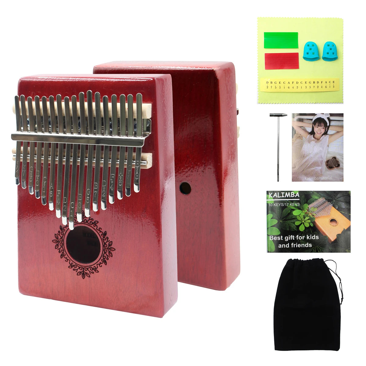 Kalimba Thumb Piano 17 21 Keys Mahogany Wood Finger Combinations Gifts