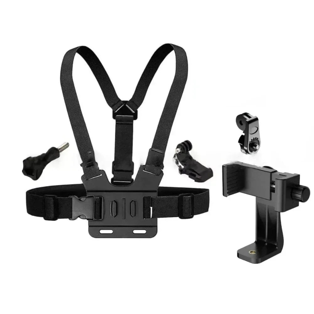 Mobile Phone Chest Mount Strap Holder Anti-Slide Strap Mount for Phone 360 Degree Rotary for Video Recording Camera Harness