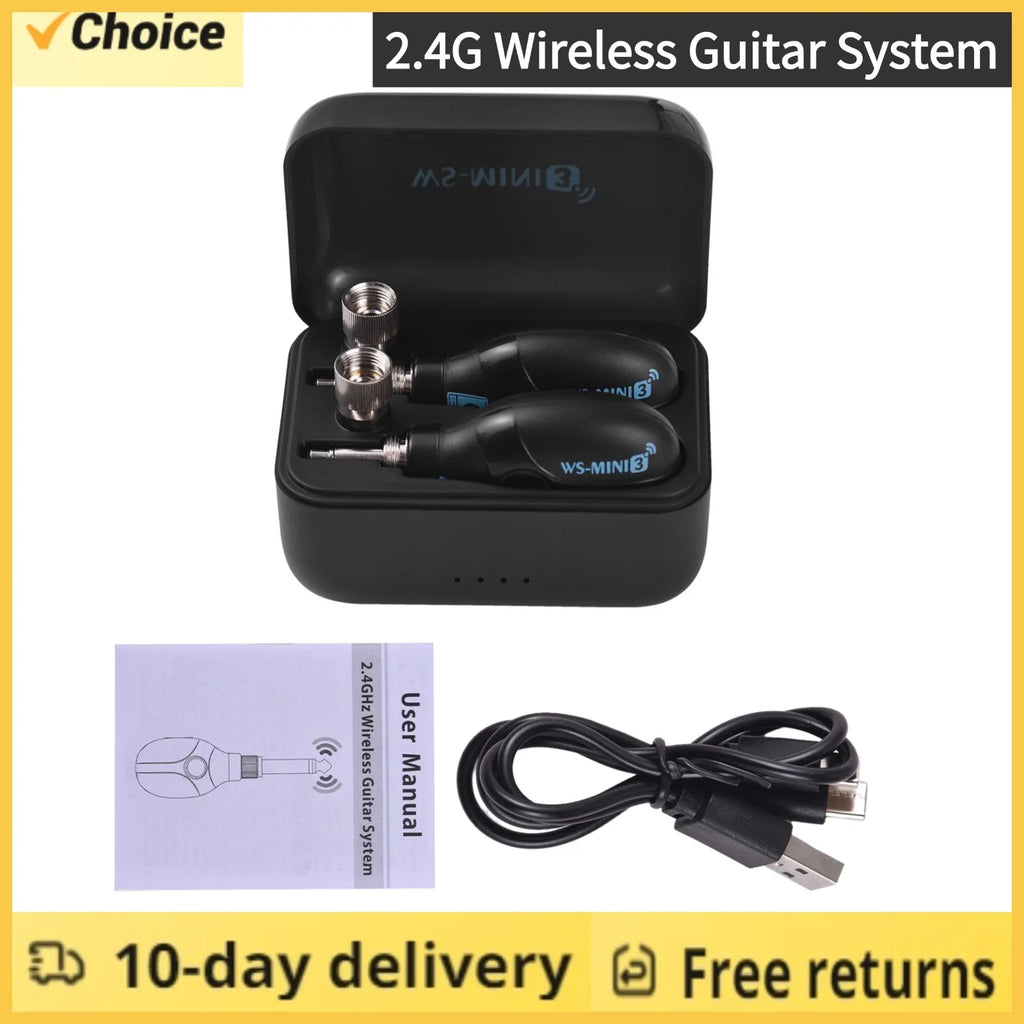 2.4G Wireless Guitar System Transmitter Receiver Set