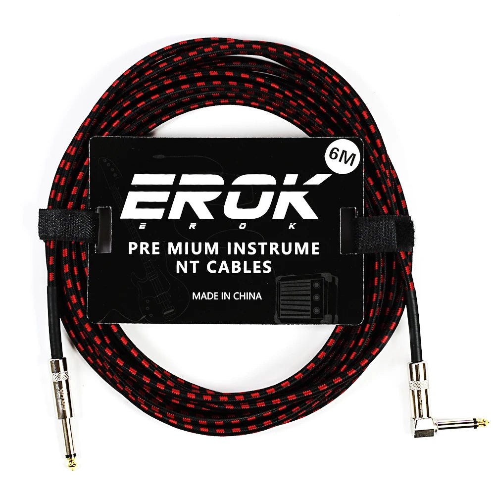 Erok 1.5/3/6/10M Guitar Audio Cables Anti-Noise Line 6.35Mm Male To