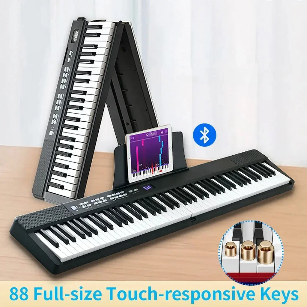 88-Key Folding Digital Piano, Controller, Flexible, Electric, Musical
