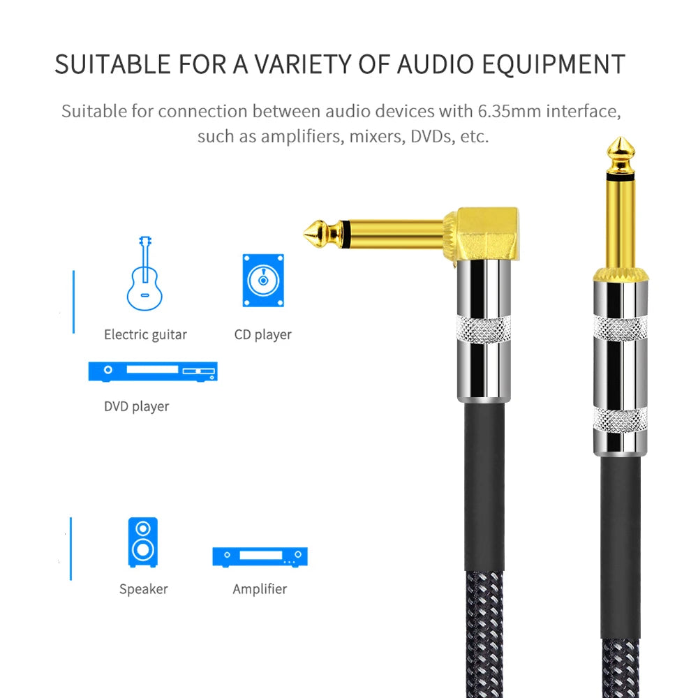 3 Meters/ 10 Feet Musical Instrument Audio Guitar Cable Cord 1/4 Inch