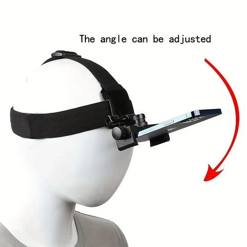 Adjustable head-mounted mobile phone camera bracket