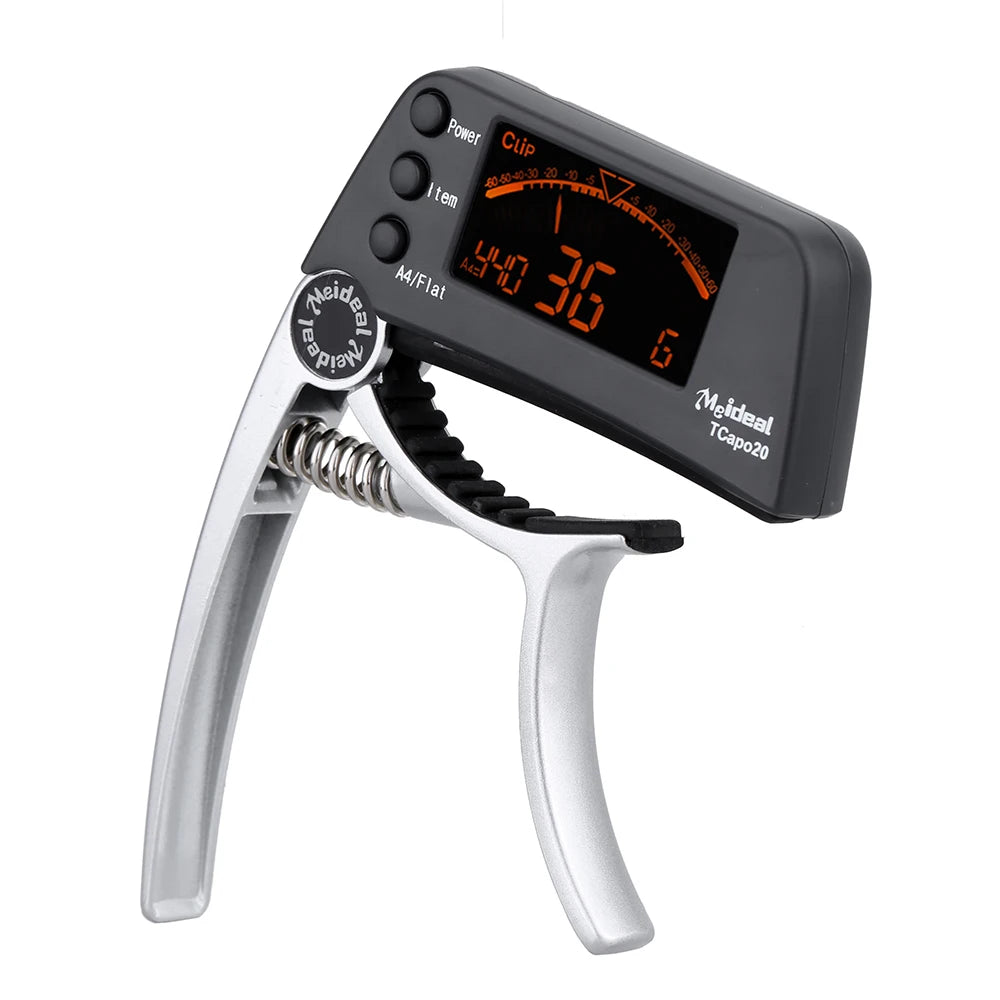 Tcapo20 Multifunctional Aluminum Alloy 2-In-1 Guitar Capo Tuner